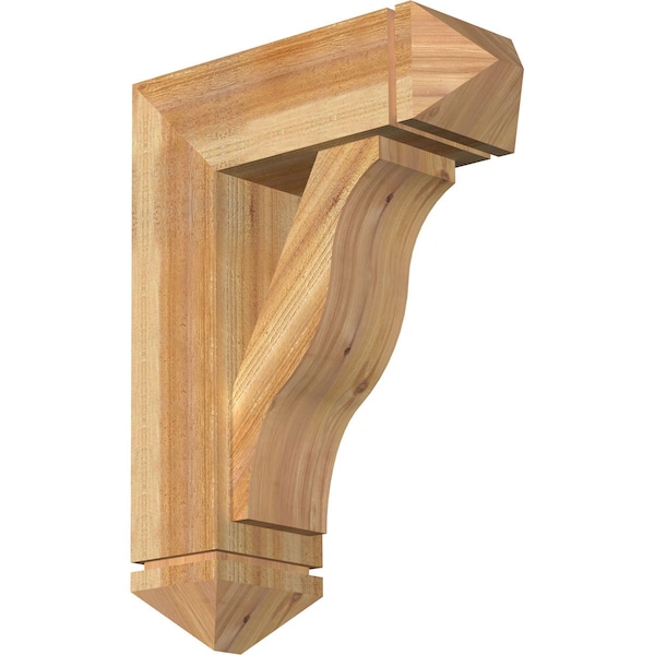 Ekena Millwork Funston Arts and Crafts Rough Sawn Bracket w/ Offset Brace, Western Red Cedar, 8"W x 22"D x 30"H BKT0806X22X30FST03RWR - main